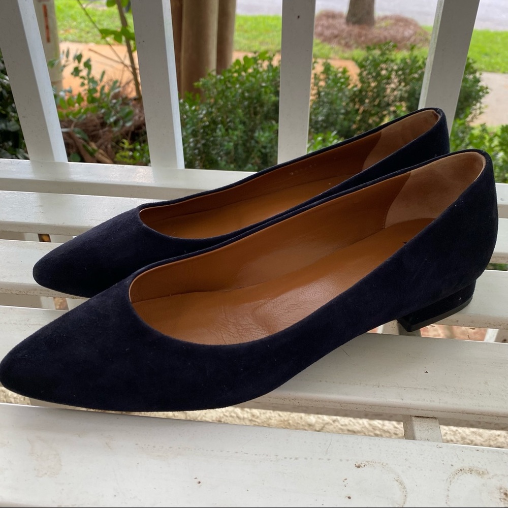 Aquatalia Blue Suede Kitten Heels size 9 EUC